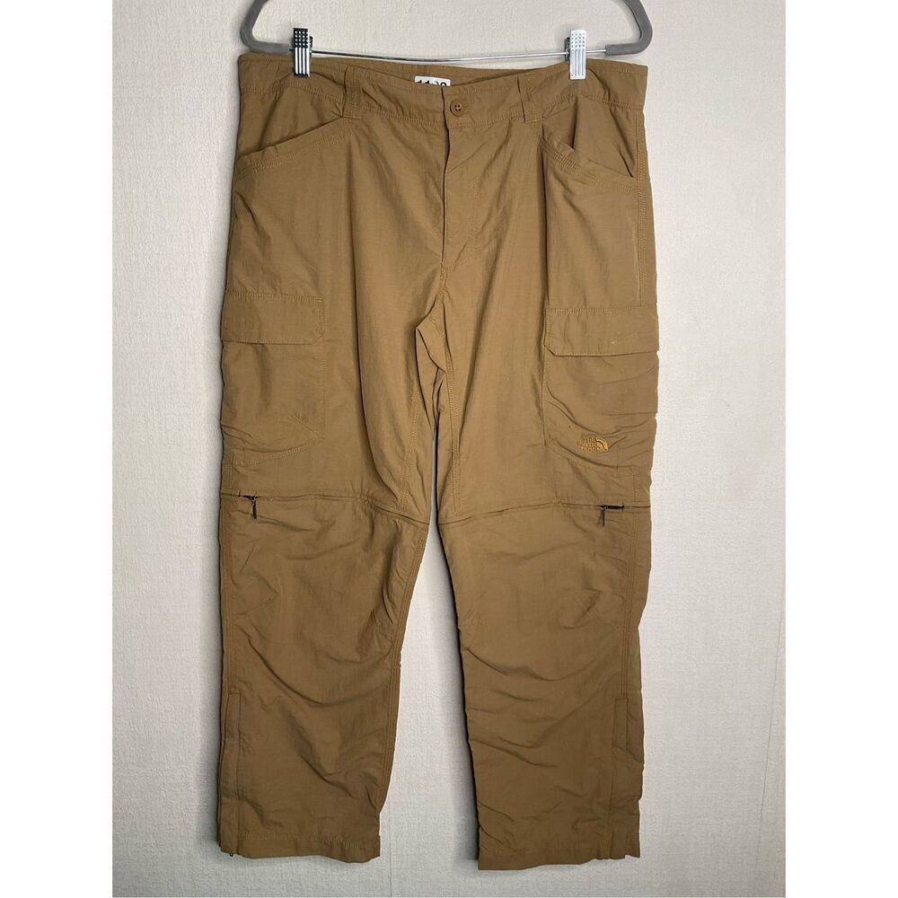 North Face Pants Mens 36 Tan Convertible Cargo Shorts Outdoor Hiking Trail